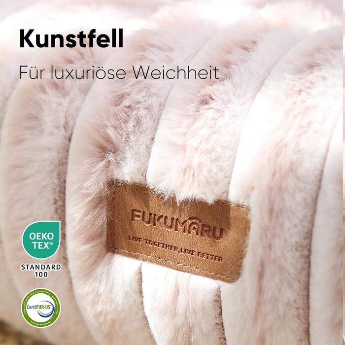 Ортопедичне ліжко для собак та котів FUKUMARU, 76x76x18 см, знімний чохол, сучасний дизайн, рожевий колір