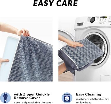 Велике ортопедичне ліжко для собак з Memory Foam, водовідштовхувальна підстилка з знімним покриттям та антиковзною основою. Доступні кольори: блакитний, білий. Розміри: L (36'x24'x3.5'), XXXL (50'x36'x3.5')