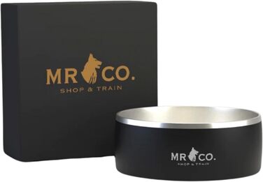 MR CO. Міцна миска для собак 1,8 л із нержавіючої сталі, не проливається, підходить для води та корму, для малих і великих собак