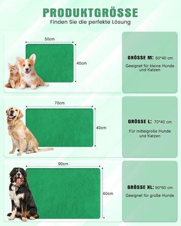 Електричне грілка для тварин на вулицю, вологостійке, з авторегулюванням температури, стійке до укусів, 40*50 см, зелений