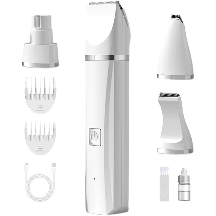 Професійна машинка для стрижки собак, бездротова, акумуляторна, для маленьких собак, тиха, для котів, вух, обличчя та задньої частини тіла, біла