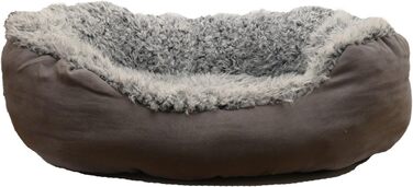 Ліжко для собак Rosewood Luxus Small з м'якого хутра, сіре, 50 см, 55 x 28 x 20 см