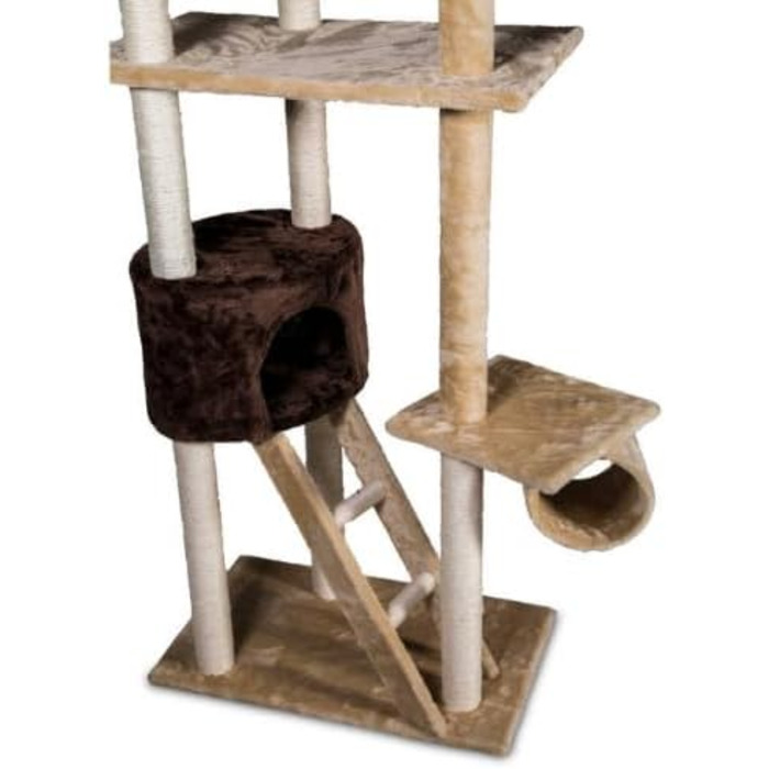 Дряпка для котів San Marco 260 см з печерою та полицями, коричнева