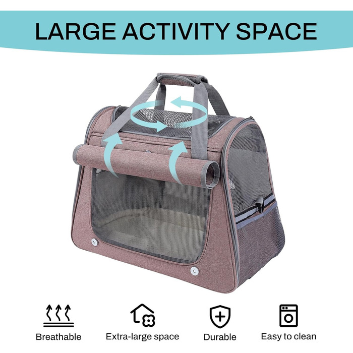 Транспортна сумка для котів та дрібних собак YooxArmor, 45x25x34 см, до 9 кг, червона