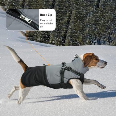 Водонепроникний зимовий теплий одяг для собак маленьких порід, чорний, розмір M