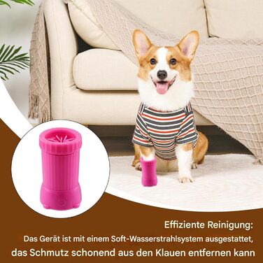 Автоматичний мийник лап для собак та котів Buddy Muddy | USB-зарядний, портативний | Рожевий