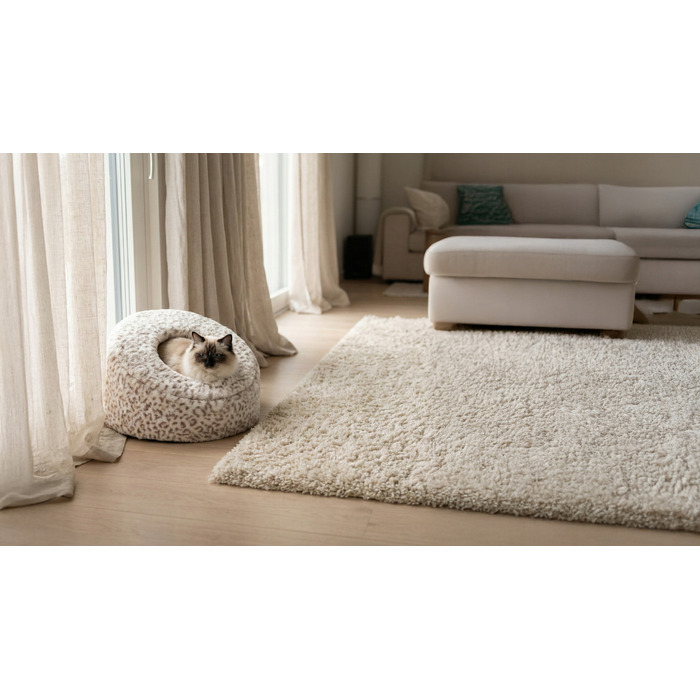 Ліжко-будиночок для котів CAVE Carinio: тепла лежанка-печера з двома входами, 48×48×29 см