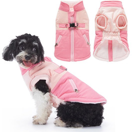 Водонепроникний зимовий пуховик для собак, тепла жилетка для малих та середніх собак, рожевий, розмір S