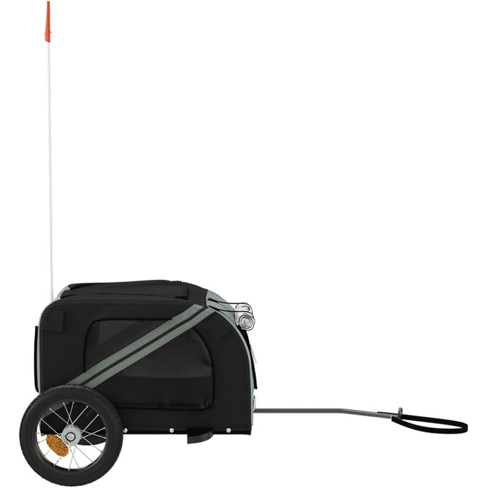 Фahrradanhänger ARKEM: Причіп для велосипеда, для собак, сірий та чорний, Oxford-Gewebe, залізо