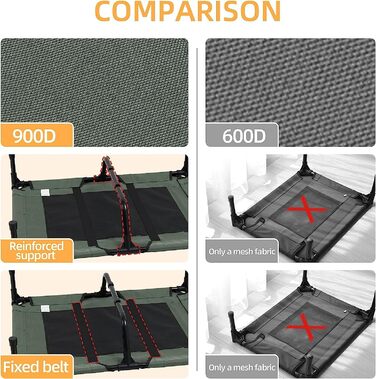 Підняте ліжко для собак BingoPaw XXL 130x90x18 см, для великих порід, вуличне, для саду, кемпінгу, сонячна лежанка, міцний металевий каркас