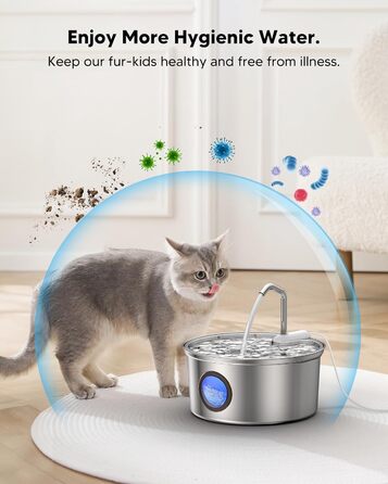 Змінний фільтр для фонтану KITTYSPOUT з нержавіючої сталі для котів, 10 штук + 2 губки