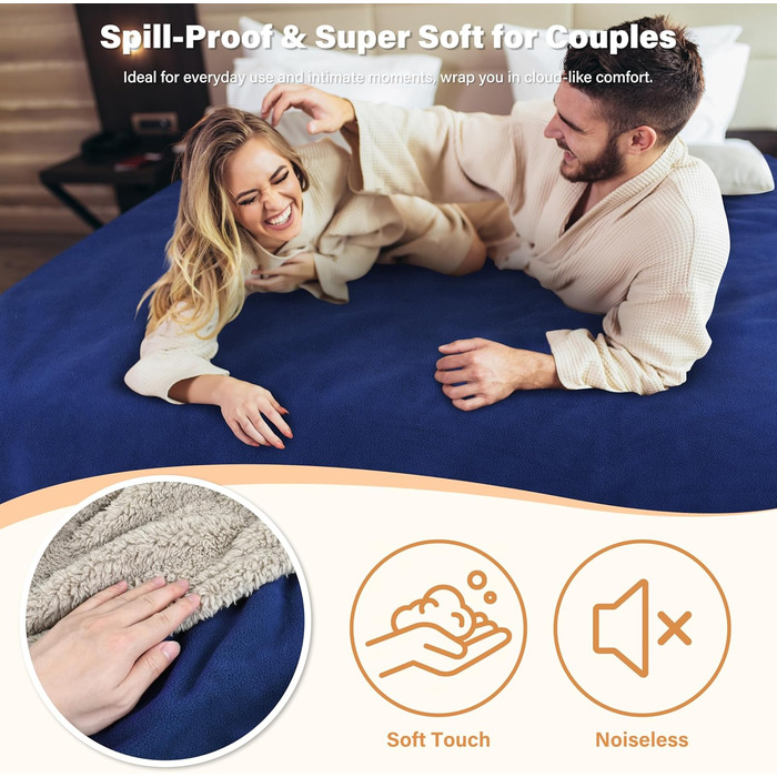 Водонепроникний плед Catalonia Classy: захист дивану та ліжка, 152 x 127 см, Navy/Taupe