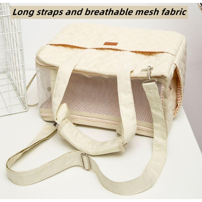 Сумка-переноска для собак, кроликів та котів з бічними кишенями, довгим ременем, бавовняна сумка, 35*25*15,5 см, м'яка переноска для цуценят, складана сумка для подорожей, миска-складна.