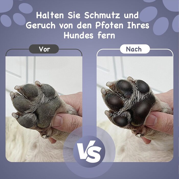 Очисник лап для великих собак Tinioey з ручкою | В комплекті 4 рушники та щітка для миття | Очисник лап для собак, аксесуари для собак великих порід (сірий)
