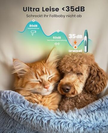 Триммер для собак Oneisall: безшумний, акумуляторний, для догляду за лапами, очима, вухами та обличчям