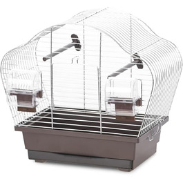 Клітка для птахів duvoplus Natural Beta Mini, 36,5x20x34 см, коричнева/цинк
