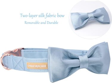 Елегантний краватка-метелик для собак, шовковий, регульований, з бантиком, для великих собак, розмір M (XL, блакитний)