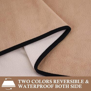 Водонепроникний коврик для собак PETTOM 100x75 см, м'який коврик для великих і маленьких собак, захисний коврик для дивана, ліжка, автокрісла, меблів - прання до 30°C (M, верблюжий)