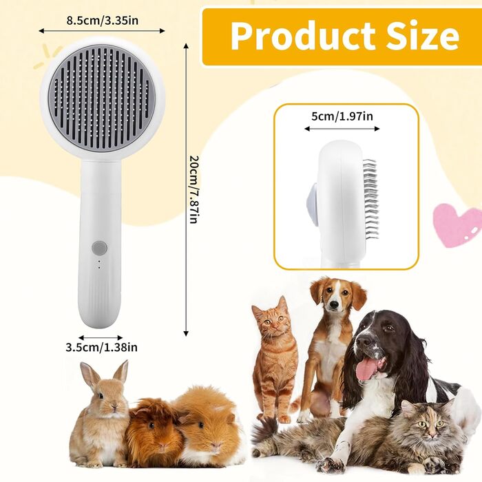 Електрична щітка для собак та котів 2-в-1 з точилкою для кігтів, сіра. Видаляє 90% відмерлої та розпушеної шерсті, підходить для середніх та довгошерстих тварин