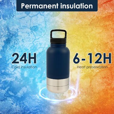 Вода для собак 3 в 1: пляшка, миска, ізоляція. 900 мл, нержавіюча сталь, BPA-Free. Ідеально для прогулянок та подорожей