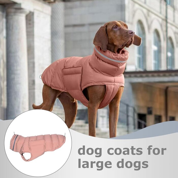 Зимовий одяг для собак - тепла куртка з поліестеру 75 см | Теплий одяг для маленьких, середніх та великих собак, стійкий до холоду, модний одяг для активного відпочинку на природі