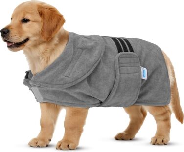 Рушник для собак та котів Nobleza Mikrofaer: швидко сохне, з клямками, 5 розмірів, м'який, сірий