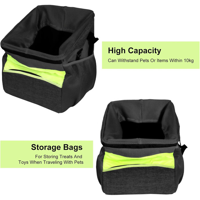 Велосипедна сумка для тварин PETCUTE: зручна та безпечна переноска для собак та котів, чорного кольору