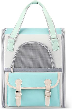 Рюкзак для тварин ALLSOPETS з сітчастим вікном: зручний та дихаючий для котів та собак, ідеальний для подорожей та прогулянок (Блакитний)