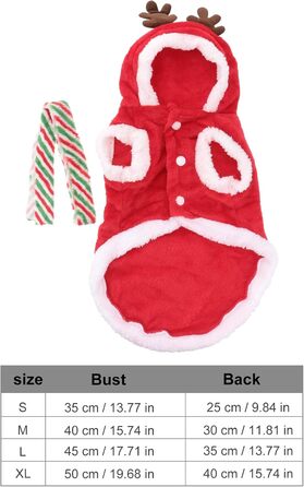 Костюм для собаки/кішки Холібанна, Різдвяний олень, тепла жилетка для зими (L)