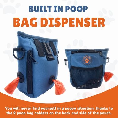 Сумка для ласощів для собак – 4 чашки, сумка для тренування собак з кліпсою, магнітна сумка для ласощів