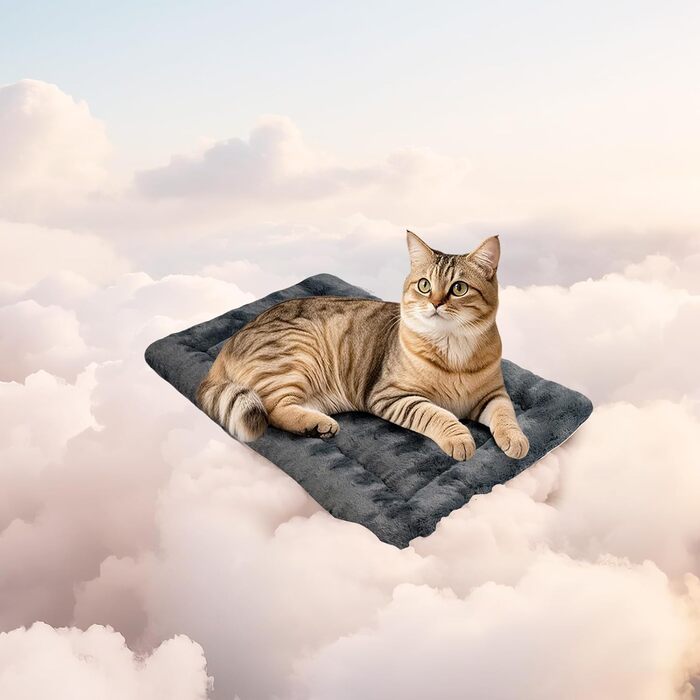 М'яка ковдра для котів Mora Pets: комфортне ліжко для кошенят та дорослих котів, 53 x 33 см, сірий колір