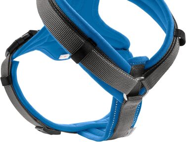 Нашийник для собак HUNTER Maldon, блакитно-сірий, м'який, з 3M Scotchlite, регульований, з ручкою, S-M