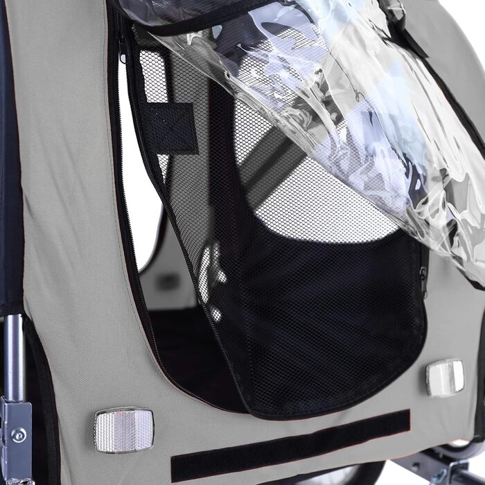 Причіп для велосипеда для собак, складний, до 40 кг, сірий/чорний