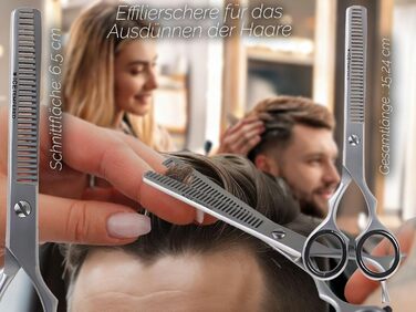 Професійна фризувальна ножиця для волосся з зубчиками (6 дюймів) - для вирівнювання та стрижки, з нержавіючої сталі, блакитна