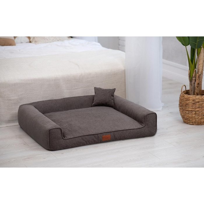 Собаче ліжко Sofi Grosse - м'яке, миється, з поліуретану, для собак середніх та маленьких порід (XXL, 130x100 см, коричневе)