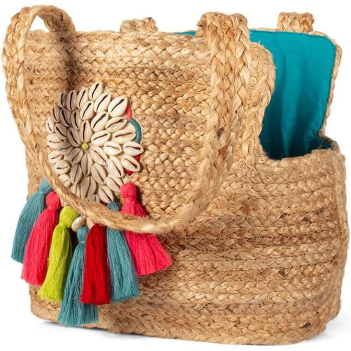 Сумка для собак Dog with a Mission Woodstock: містка переноска для маленьких собак та цуценят, сумка для вигулу, сумка на пляж, джут, 41 x 20 x 30 см