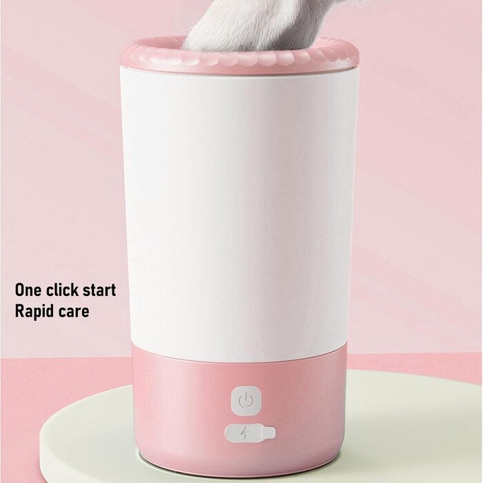 Електричний мийник лап для собак Asixxsix, портативний, USB, рожевий