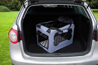 Транспортна сумка для собак та котів, складна, блакитна, розмір M, міцна, дихаюча сітка, комфорт та безпека, 60 x 40 x 40 см, джинсова блакить