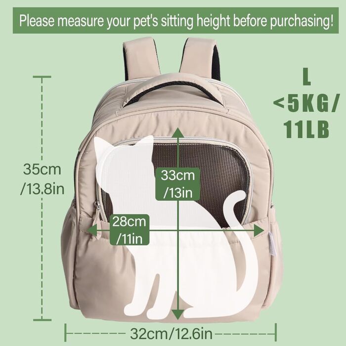 Розширювана переносна коробка для котів – складана переноска для котів та маленьких собак до 6 кг, легка переноска та сумка для собак, дихаюча та компактна переноска, світло-сіра (бежева)