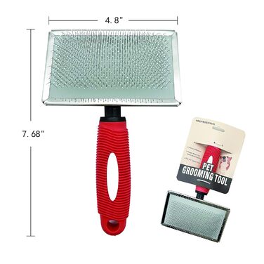 М'яка щітка Slicker з захисними кульками та масажним стрижнем для чутливої шкіри, для собак, котів, Лабрадудів з коротким та довгим волоссям. Видаляє ковтуни та відмерле волосся.