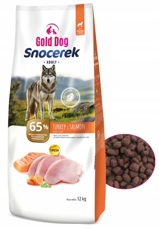 Сухий корм для собак Gold Dog Snocerek 12кг (індичка, лосось, овочі) для суглобів