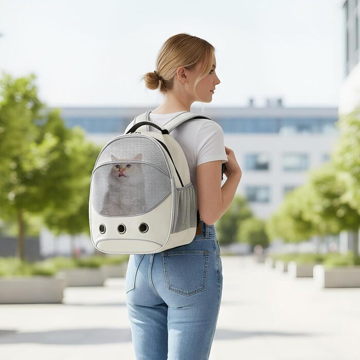 Транспортна сумка для собак Tyinerc | Сумка з регульованими ремінцями – для подорожей, прогулянок в авто, цуценят, кошенят на вулиці, сіра