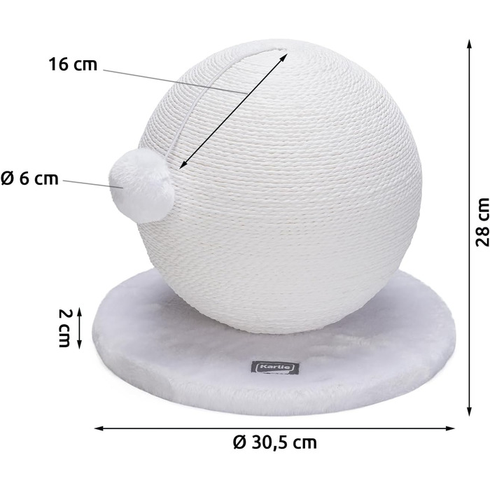 Karlie Kratzball Bolly - іграшка для котів, 30,5 x 30,5 x 28 см