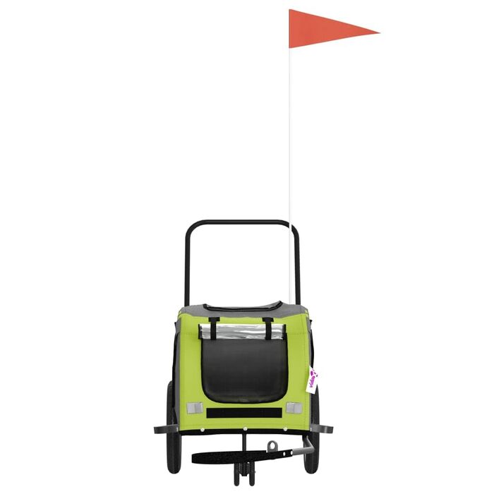 Візок для собак великих порід Haustierwagen, Зелений та чорний візок для собак з Oxford-Gewebe та сталі, універсальний візок для собак на всі сезони