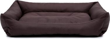 Крісло-ліжко для собак, м'яке лежання, крісло-кошик для тварин, 82 x 60 см, чорний колір, еко-жулль (XXL, коричневий)