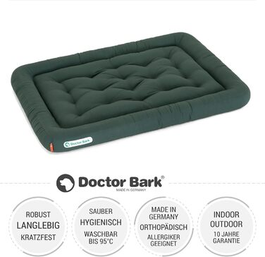 Ортопедична лежанка для собак Doctor Bark, 90x70 см, зелена, 95°C, гігієнічна, міцна та зручна