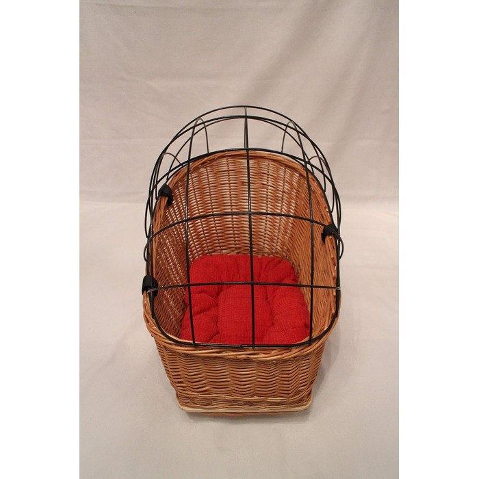 Корзина для велосипеда Marcus Hundefahrradkorb XL для багажника з лози з металевою сіткою та подушкою. Корзина для покупок, для котів та собак.