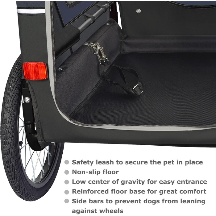 Doggyhut S-Line XL: велосипедно-колясочний візок для собак, 2 в 1, до 45 кг, блакитно-чорний