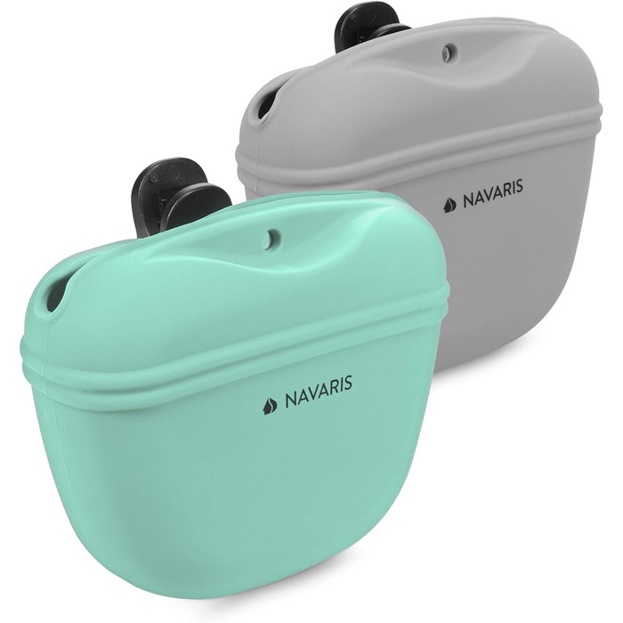 Набір з 2 мішечків для корму для собак Navaris (сірий & темно-синій) - для ласощів, сухого та вологого корму