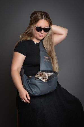 Трансформер для собак Noah & Paw до 5 кг, сумка-переноска з регульованим ремінцем, м'яким хутром, 3 системи безпеки, преміум денім